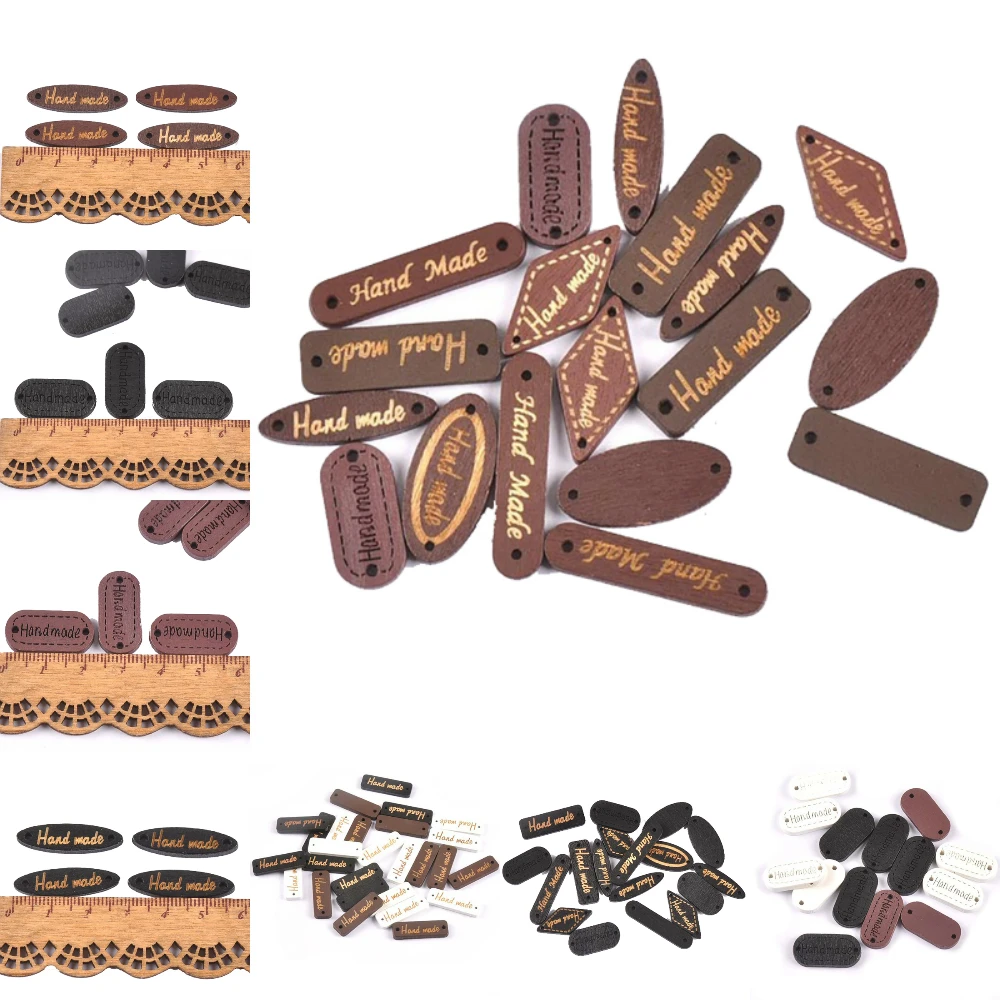 100pcs Colorful Wooden Label Oval Shaped Wood DIY Handmade Garment For Decorative Carft Supplies Crafts | Дом и сад