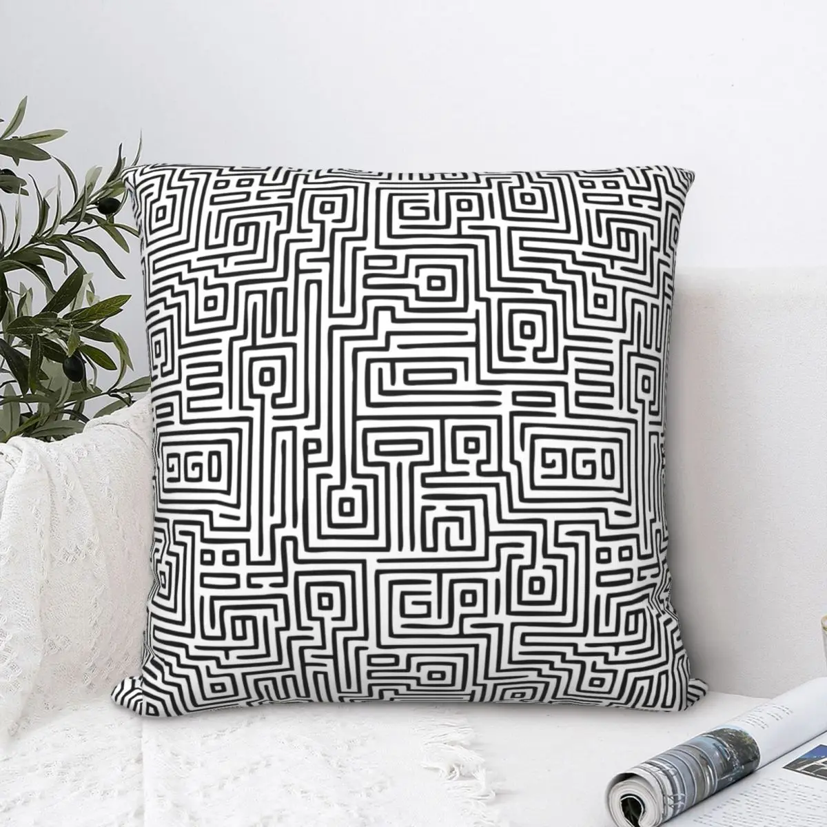 

Kuba Style Maze Pattern Square Pillowcase Cushion Cover cute Home Decorative Pillow Case for Bed Nordic 45*45cm