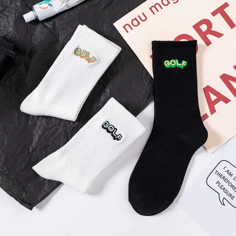 Носки мужские с надписью Golf хлопковые короткие носки в стиле унисекс модные