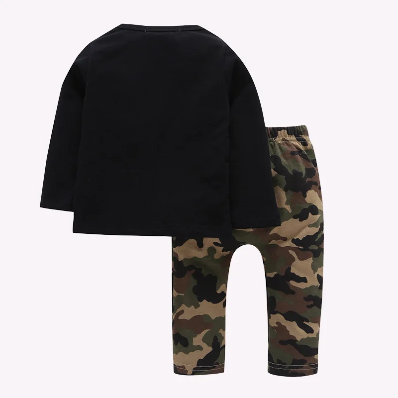 

European and American Fashion Children's Clothing Suit, Long-sleeved Top, Camouflage Trousers Two-piece Hot Sale