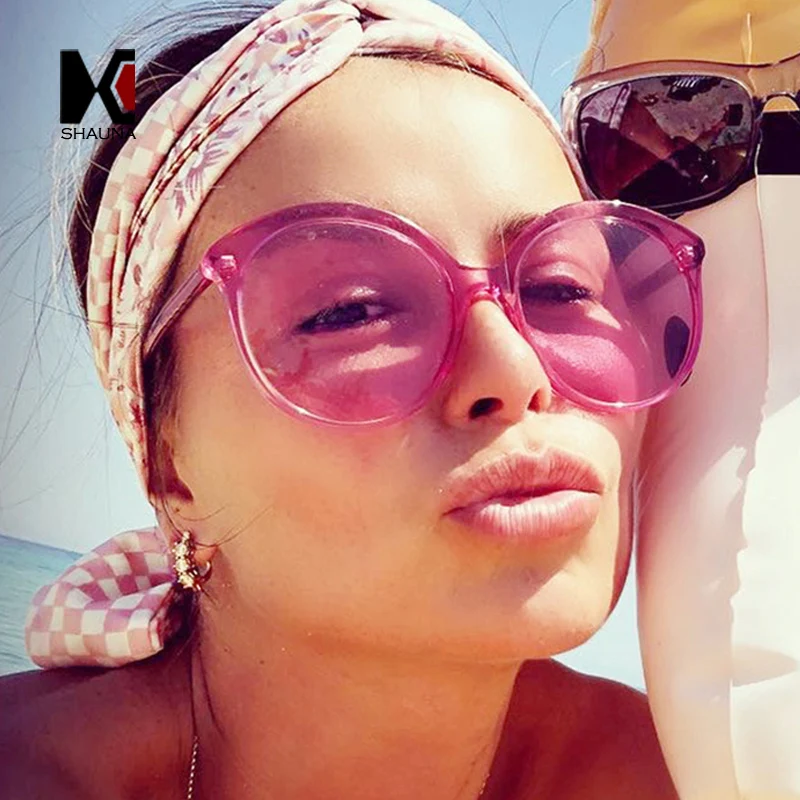 Женские солнцезащитные очки в винтажном стиле SHAUNA круглые из стальной проволоки
