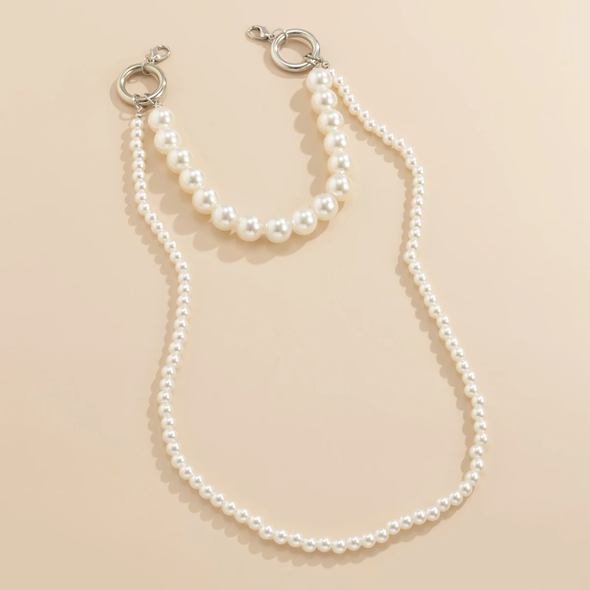 2021 trend women vintage elegant multilayer big simulated pearls beads mobile phone chain string wristband anti lost accessories free global shipping