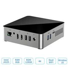 Mini PC J4125 Windows 10 Pro 8GB Ram 128GB Rom Wifi 2.4G/5G Desktop Computers RJ45 1000M Portable gaming pc GK3V Beelink GK MINI