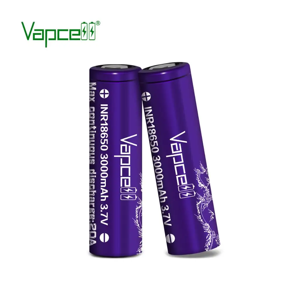 Vapcell 18650 3000mah 20A 3,7 v литий-ионная аккумуляторная батарея длинный спасательный фонарь/электроинструмент