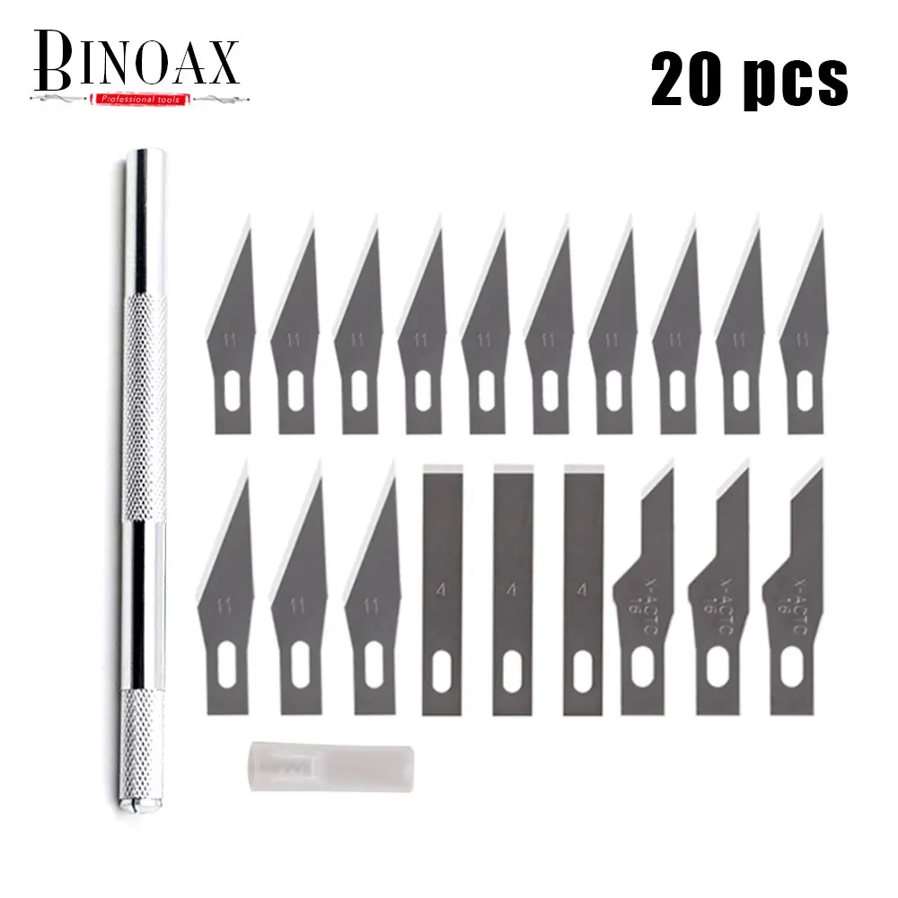BINOAX 7/10/20 шт. лезвия Нескользящие ножи для гравировки фруктов пищи ремесла