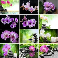 full square round 5d diy diamond painting orchid scenery flower pictures diamond embroidery rhinestone crafts kit home decor