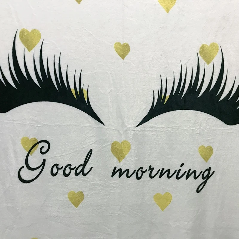 Белое Флисовое одеяло с рисунком единорога ресниц кораллового цвета для кровати