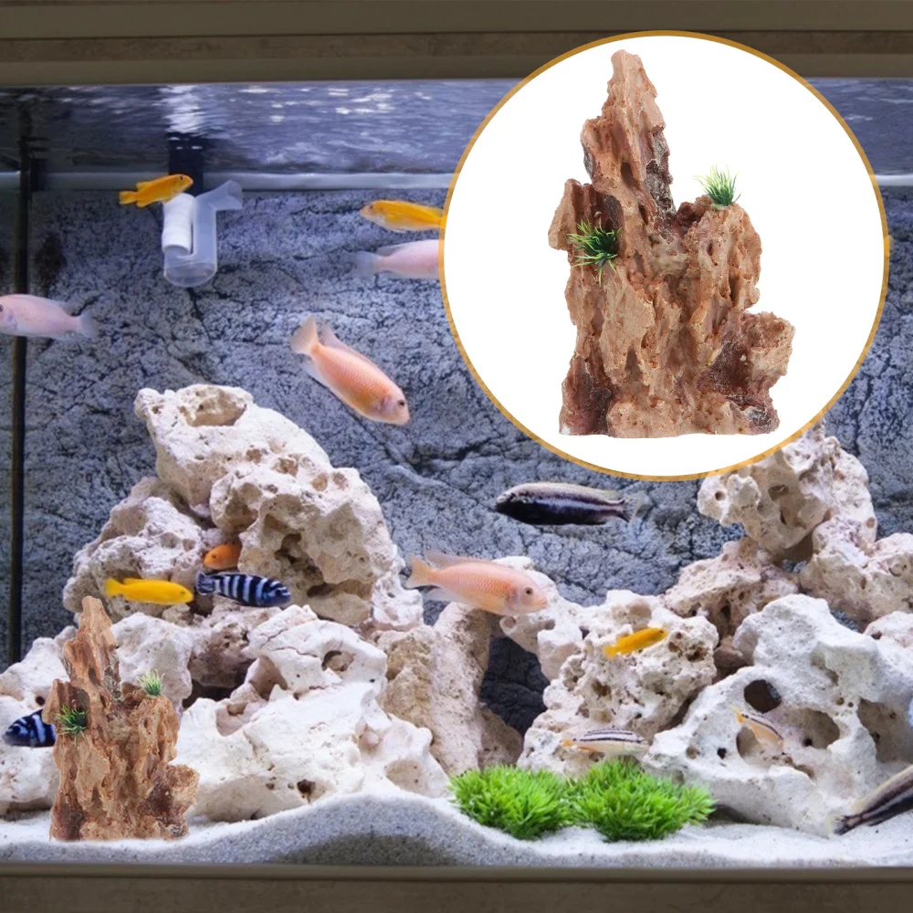 

Aquarium Mountain View Stone Fish Tank Hiding Cave Landscape Rockery Ornament