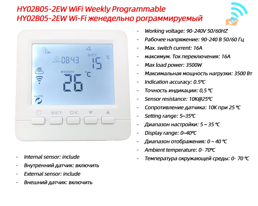 8~ 15m2 150 Вт/м2 инфракрасный с термостатом Wi-Fi коврик для подогрева пола с двойным проводником Электрический Теплый Комплект ковриков