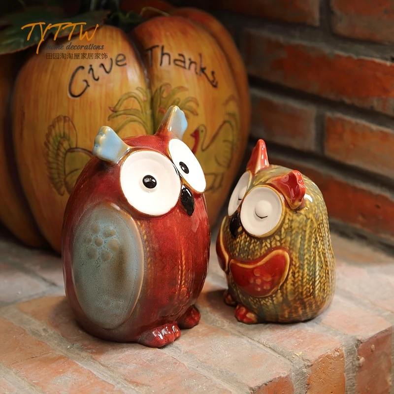 2 шт./компл. окрашенные совы керамика домашний интерьер Декор комната гостиная ТВ
