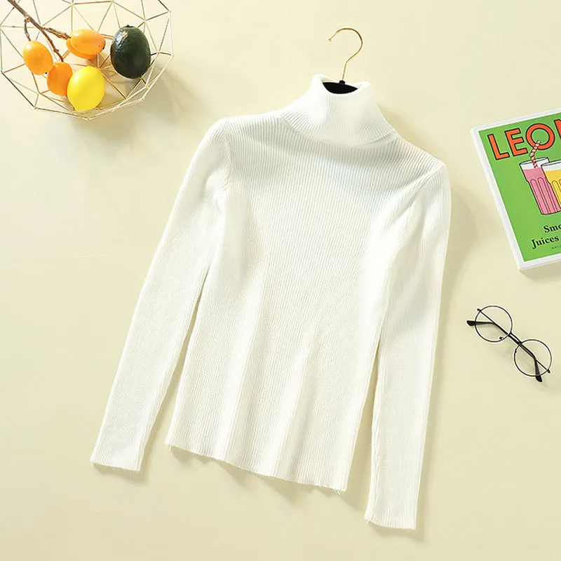 

NEW Pullovers Women Turtleneck Sweaters Fashion Spring Long Sleeve Female Jumper Autumn Korean Basic Top Soft Knitted Sweater
