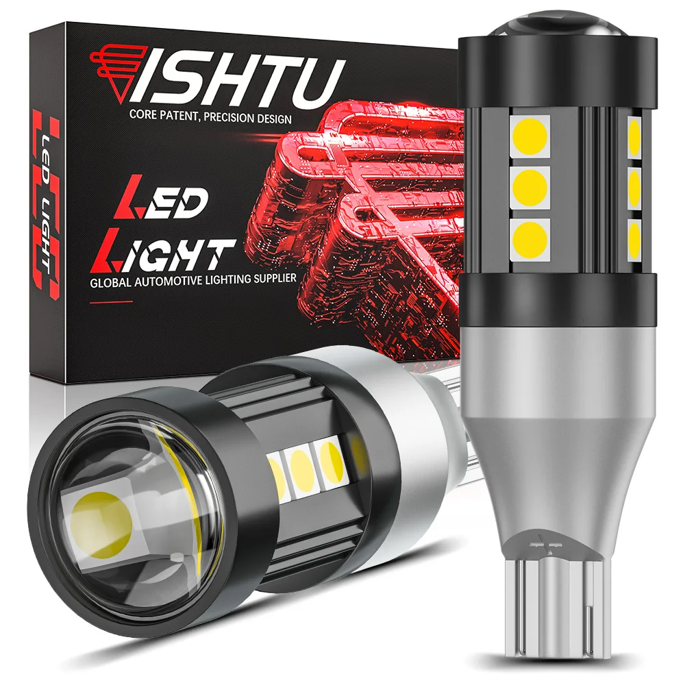 

ISHTU 2pcs T15 W16W LED Bulb Canbus T16 921 912 Car Reverse Brake Turn signal Lights Backup Truck Auto Lamp 12V 6000K