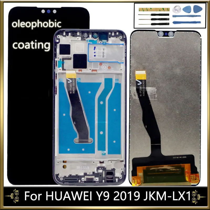 Для Huawei Y9 2019 6 5 'Полный ЖК-дисплей + сенсорный экран дигитайзер сборка для ЖК-JKM-LX1
