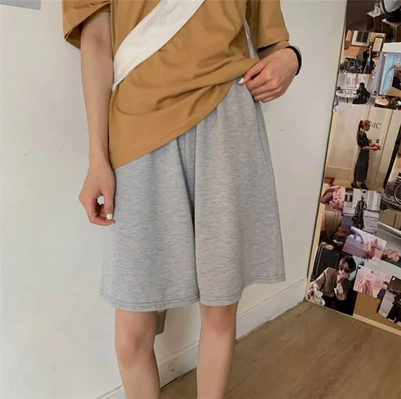 

Oversized Shorts Women Short Pants Summer Loose 2021 Wild Tide Straight Port Style High Waist Sports Five-point Pant Casual