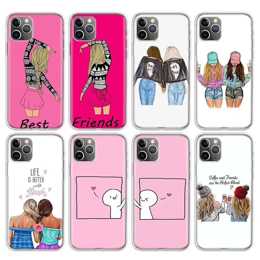 С надписью Best Friends в комплекте чехол для телефона Apple Iphone 11 12 Pro MIni 7 7G 8 8G 6S Plus 6 6G X Xr Xs