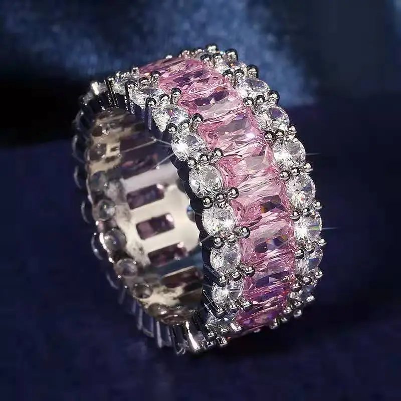 

Fashion 925 Silver Ring 3A Zircon Shining Crystal Charming High-end Ring Ladies All-match Luxury Jewelry Gift Free Shipping