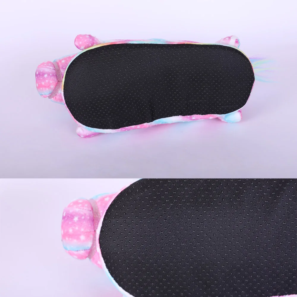 Зимние тапочки для маленьких девочек с единорогом детская обувь детей