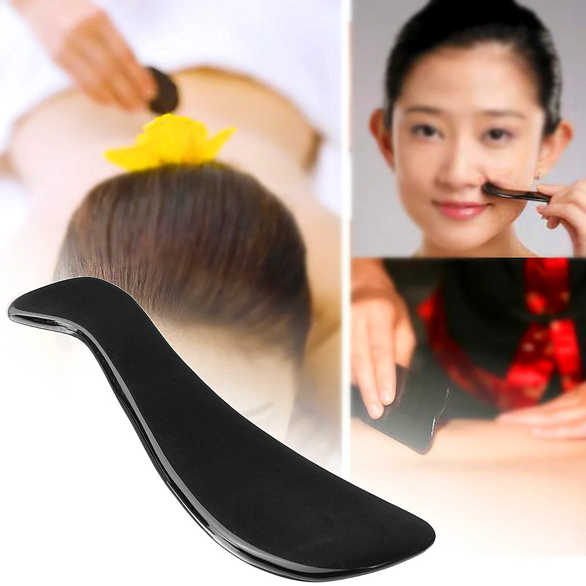 Натуральная доска Gua Sha Guasha черный рог буйвола массажная пластина для