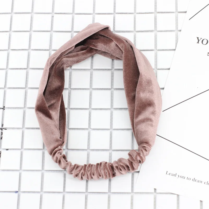 

New Simple Velvet Hair Band Elastic Band Korean Wild Knotted Headband Cross Headband Hair Accessories