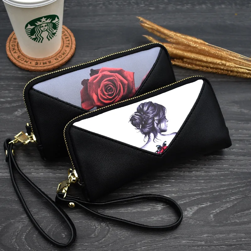 Женская модная сумка Женский кошелек с принтом для мобильного телефона клатч