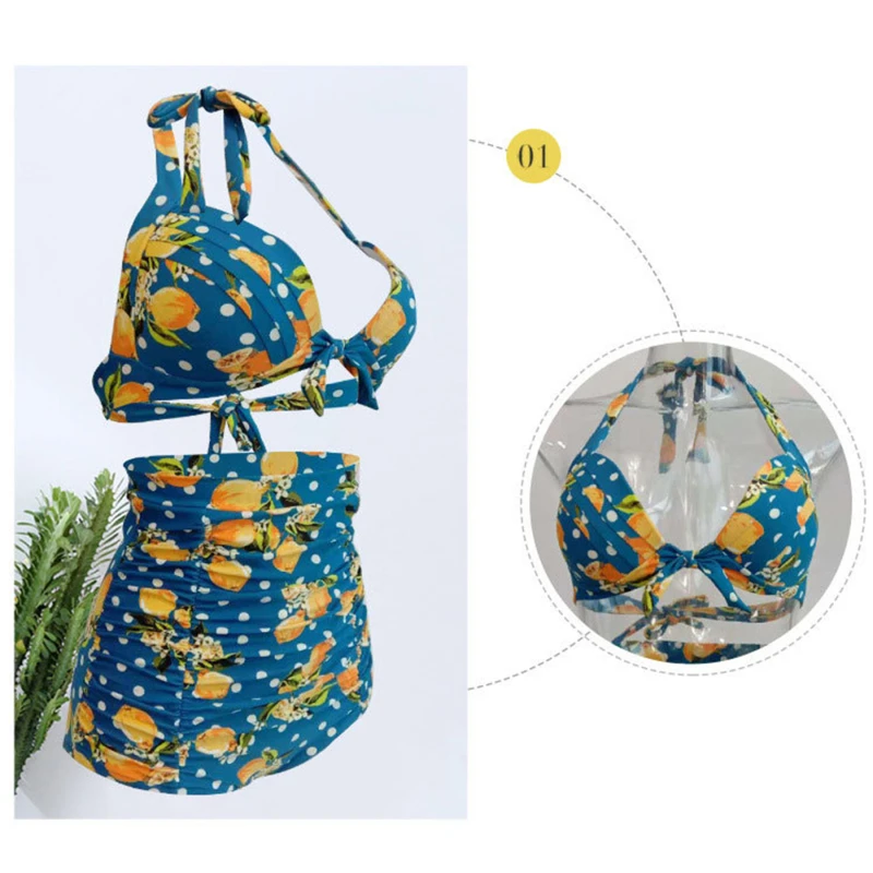 

Купальник-бикини женский с высокой талией и V-образным вырезом