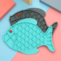 safety silicone slow feeder dog bowls cat treat mat dog feeding lick pad cute fish claw shaped cat dispensing mat pet supplies