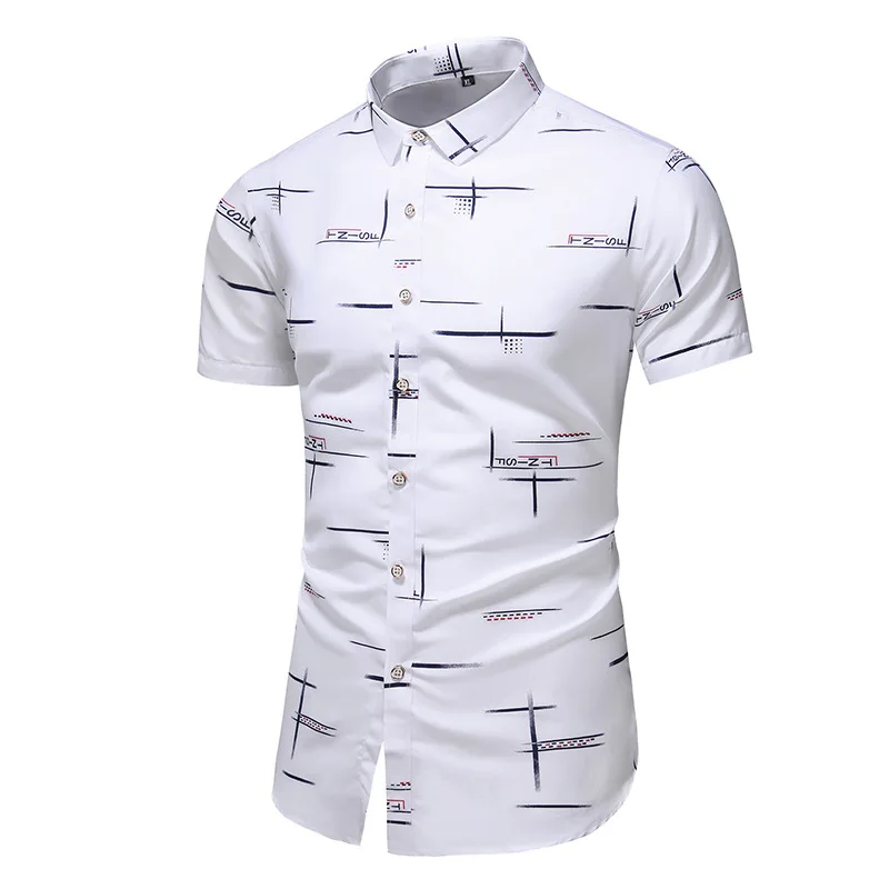 

Men Summer Print Short Sleeve Button Lapel Shirts for Luxury Tops