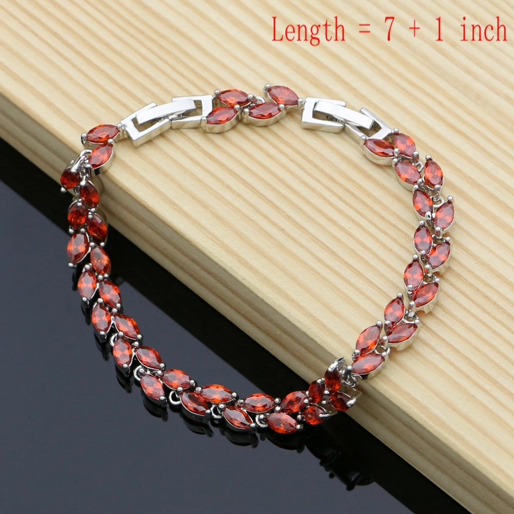 Свадебный Жемчуг Ювелирные наборы натуральный красный гранат 925 серебряные