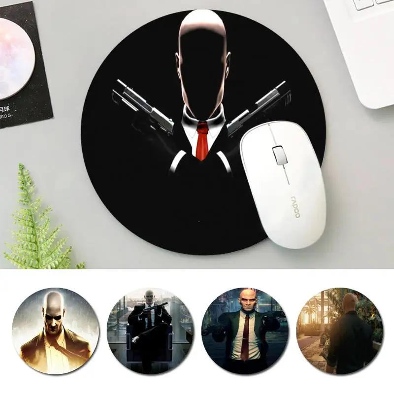 

Hot Sell Hitman office Pad Round Size Rubber Mouse Pad Gaming Player Desktop Pad Computer Laptop Mouse Pad