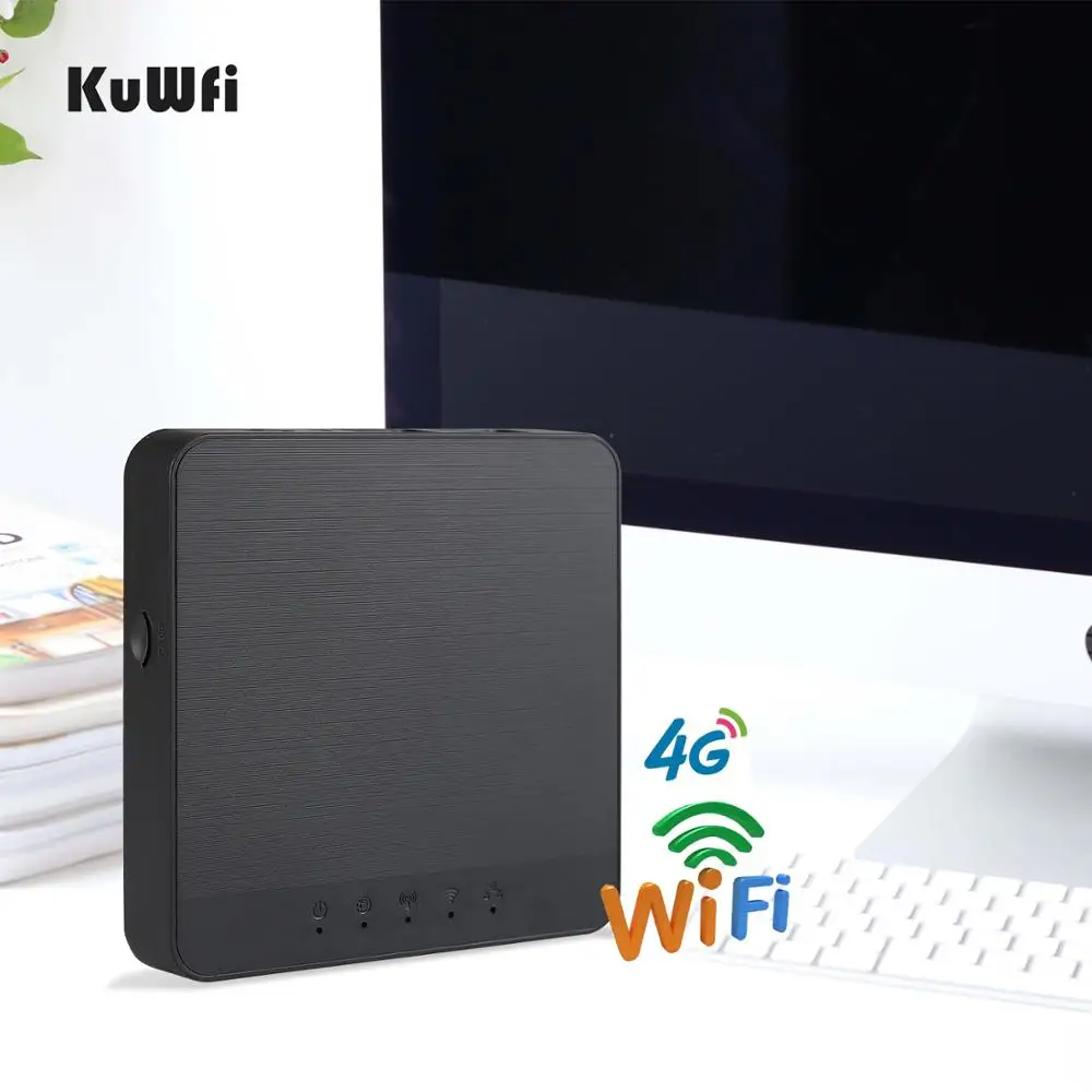 KuWFi Карманный 4G Wi Fi маршрутизатор 150 Мбит/с мобильного Мощность банк Беспроводной