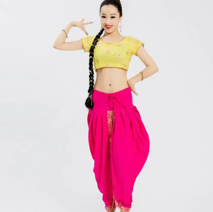 Женский костюм в этническом стиле индийский сари узкий танцевальный топ и