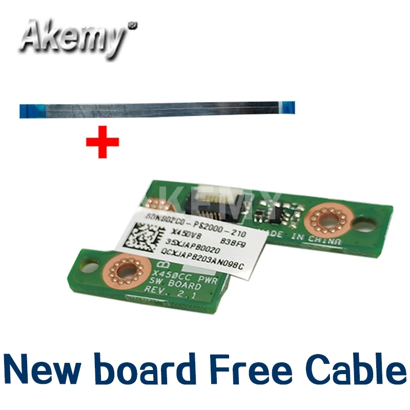 

Akemy Новый ew оригинальный выключатель питания с кабелем для For Asus A450C X452C Y481C X450LD Y481L X452L X450LA A450L доска