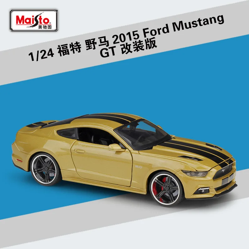MAISTO 1/24 масштабная модель автомобиля игрушки Ford Mustang GT автомобиль из литого металла модель игрушка для коллекции, подарок, дети - Цвет: gold