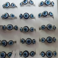 36pcslot mix wholesale stainless steel turkey blue evil eye rings for women men vintage silver gold jewelry lucky ring