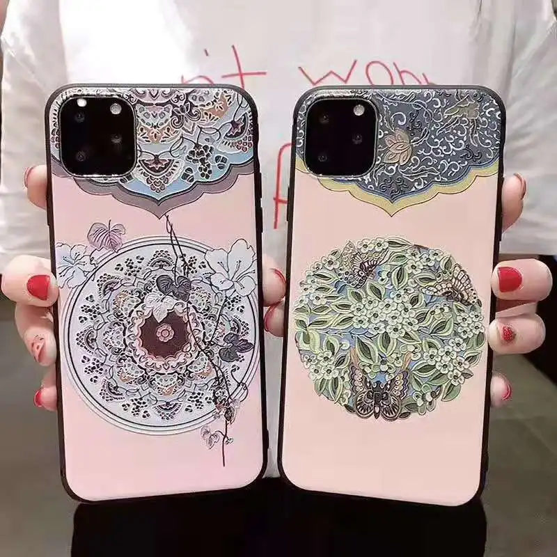 Чехол для Vivo Y67 V5 V5S Y66 Y65 V15 V11 Pro V5 Lite IQOO Neo Y3 Y17 X21s китайский Стиль рельефный чехол-накладка Coque