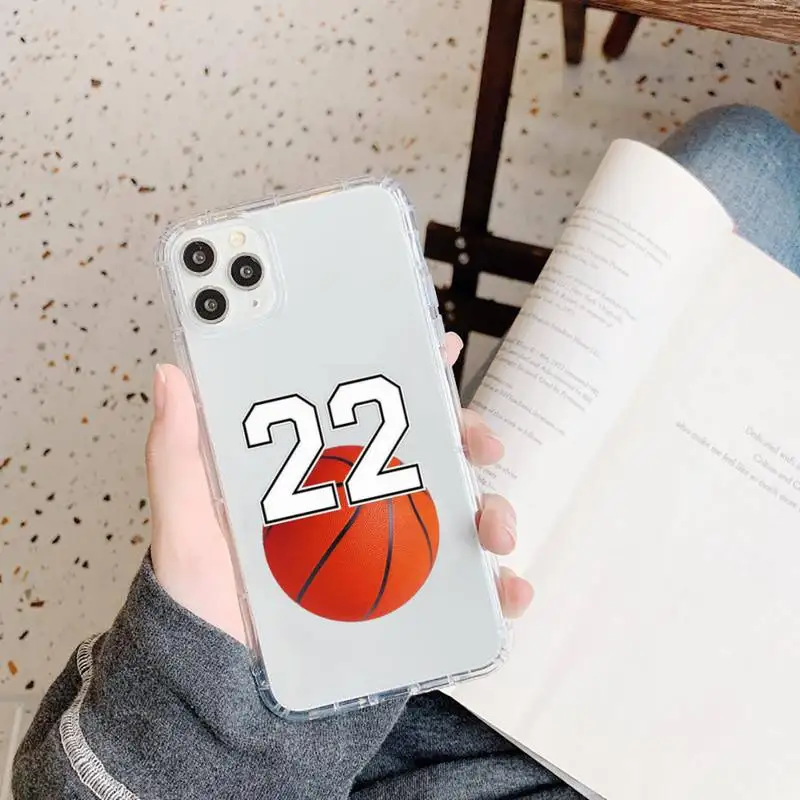 

Simple art basketball lucky numbers Phone Case Transparent for iPhone 11 12 mini pro XS MAX 8 7 6 6S Plus X 5S SE 2020 XR