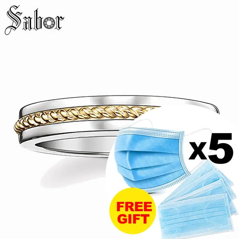 Золотой цвет веревка серебряный браслет кольцо подарок для женщин и мужчин