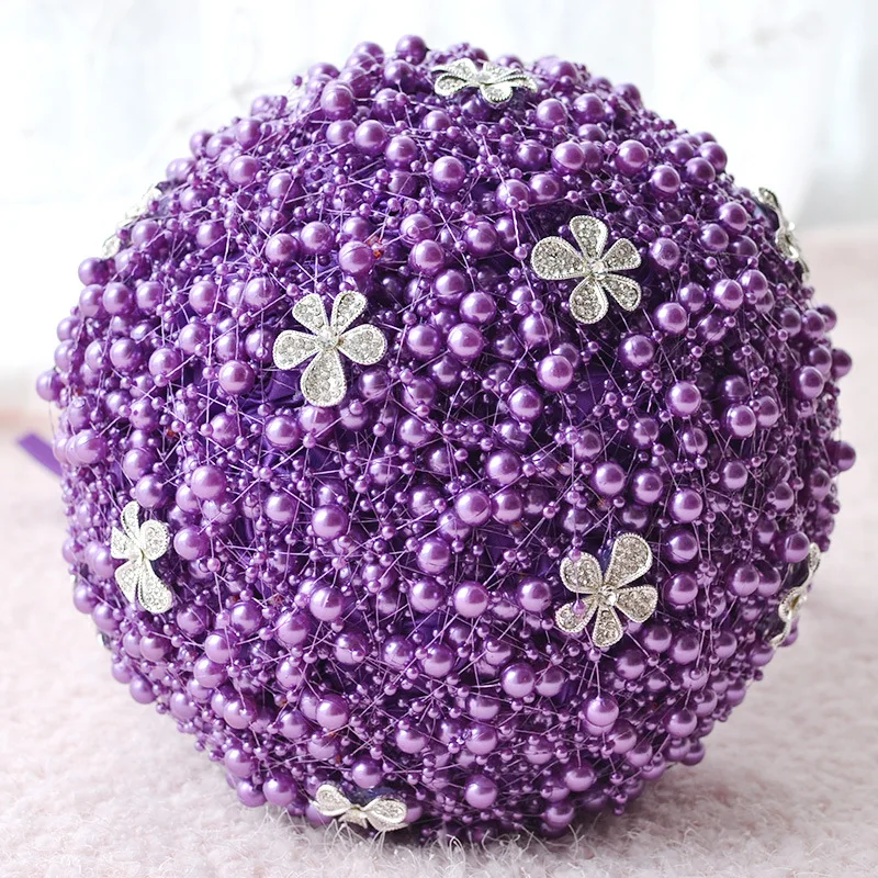 

Purple Pearls Wedding bouquet Bridal bouquet Bride flowers Bridesmaid Bouquet Wedding accessories