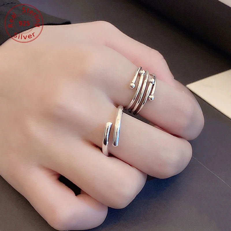 

100% реальные 925 Серебряное кольцо модные регулируемые Lover's старинные серебряные кольца для женщин и девушек, подарки на юбилей