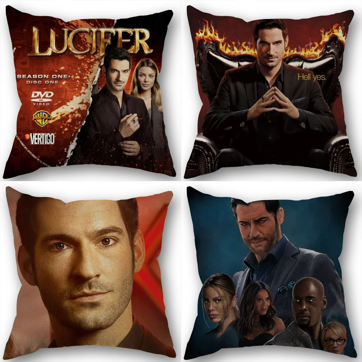 

New Lucifer Pillowcase Cotton Linen Fabric Square Zippered Pillow Cover For Office Family Decoration 45X45cm Eco-Friendly 1210