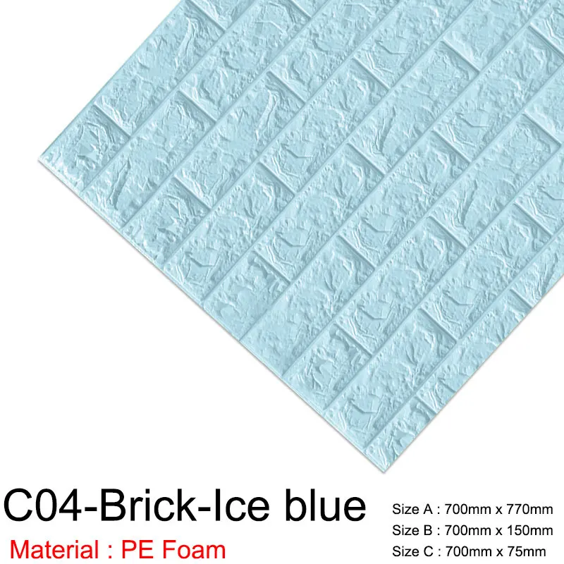 C04-Brick-Ice blue Настенная бумага 3D мраморная мозаика, самоклеющаяся Наклейка на стену s, водонепроницаемая, для кухни, ванной, дома, наклейка на стену, 1 шт./5 шт - Цвет: C04-Brick-Ice blue