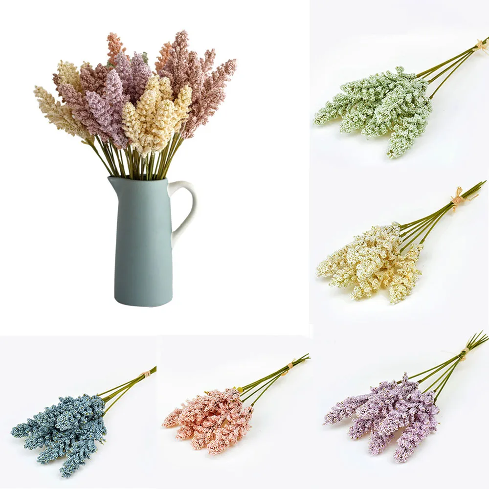

6 Pieces/Bundle Foam Lavender Vases for Home Decoration Accessories Cheap Artificial Plants Household Products Wedding Scrapbook