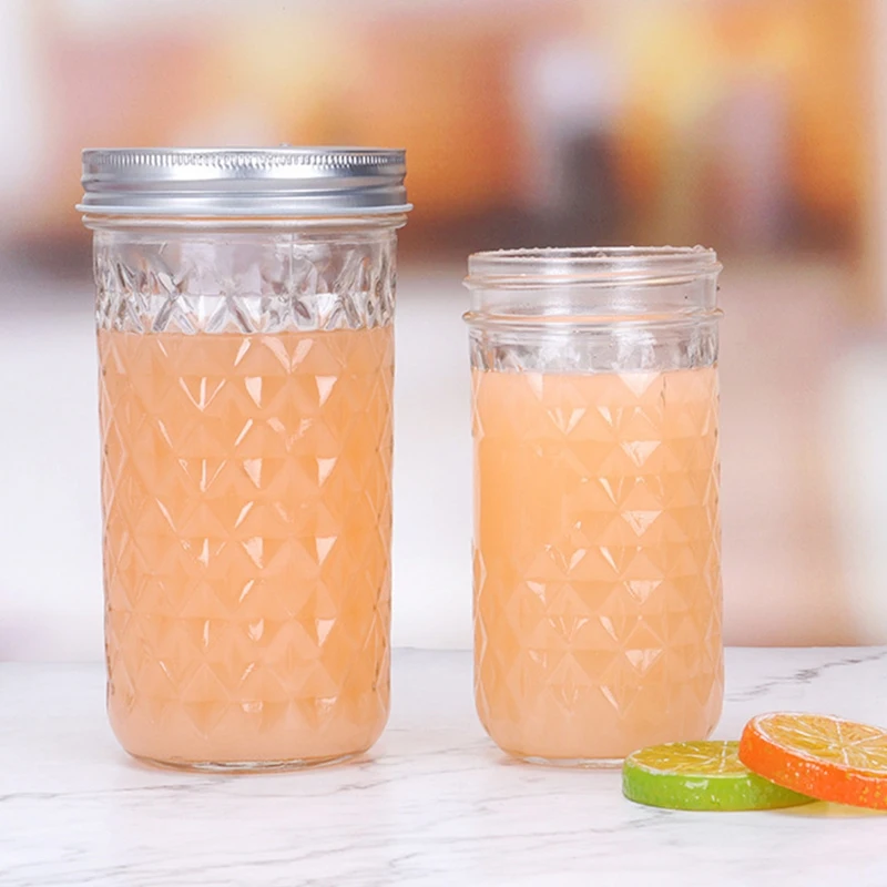 

Regular Mouth Mini Mason Jars with Lids and Bands, Quilted Crystal Jars perfect for Food Storage