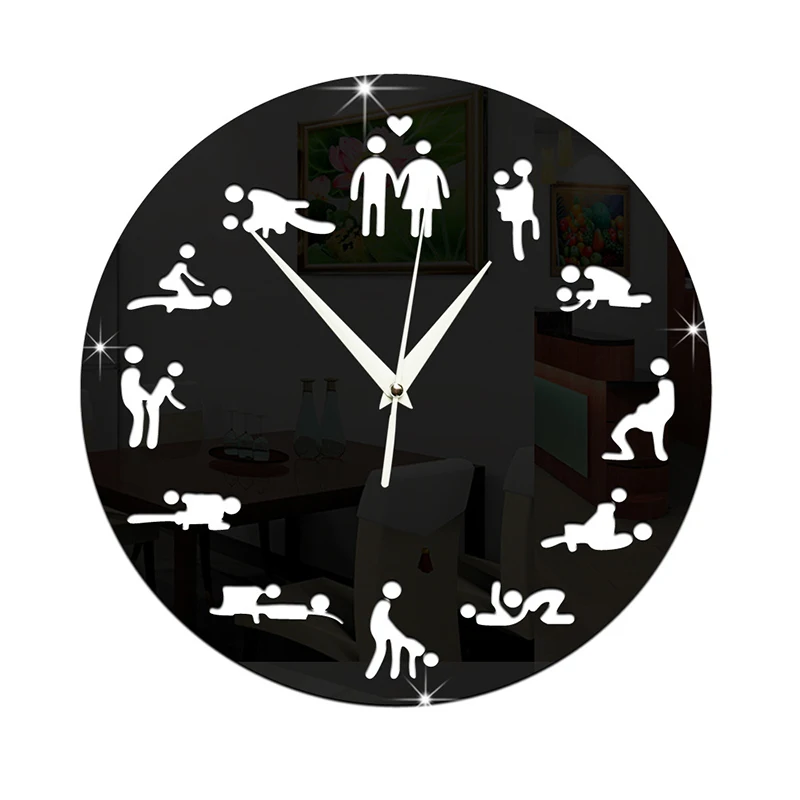 3D зеркальные Акриловые Неоновые светодиодные настенные часы сделай сам для