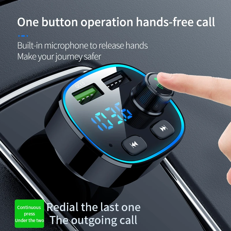 YIBEIAK FM передатчик модулятор Bluetooth 5 0 hands free автомобильный комплект аудио mp3 плеер