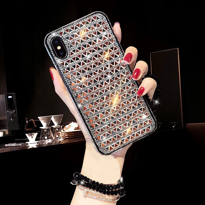 Для iPhone11 Pro X XR XS MAX Блестящий причудливый чехол для iPhone7 8 Plus Rinestone Coqa Bling Crystal Shining