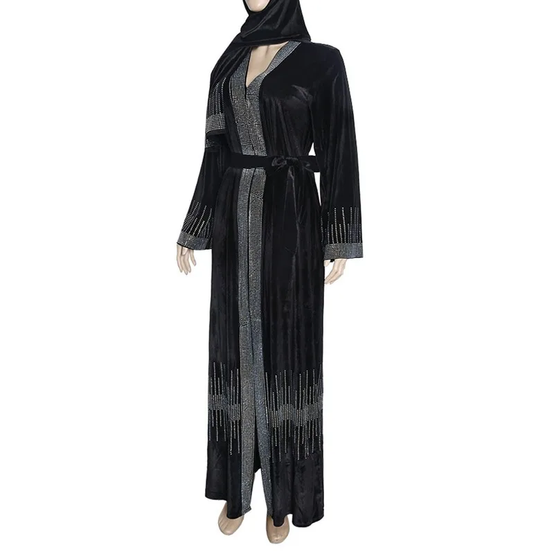 Бархатное элегантное мусульманское платье женские длинные платья роскошные