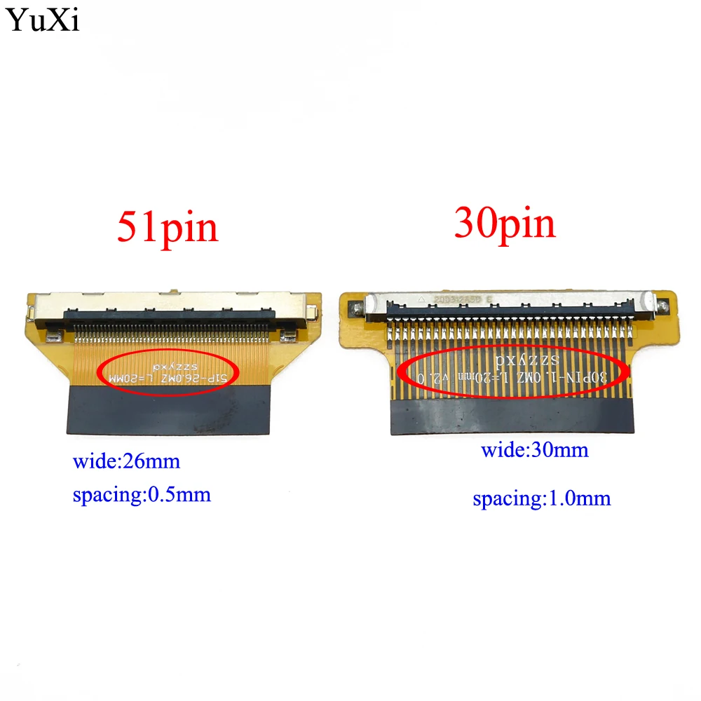YuXi 2K 4K FPC EDP 30P 51 Pin 51PLVDS поворотный плоский кабель Адаптер платы преобразователь