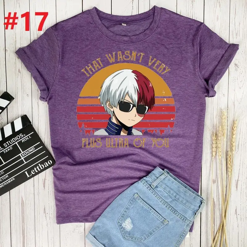 

Мой герой размера плюс футболка новая футболка с набивным рисунком в стиле Харадзюку женская футболка с круглым вырезом и с короткими рукав...