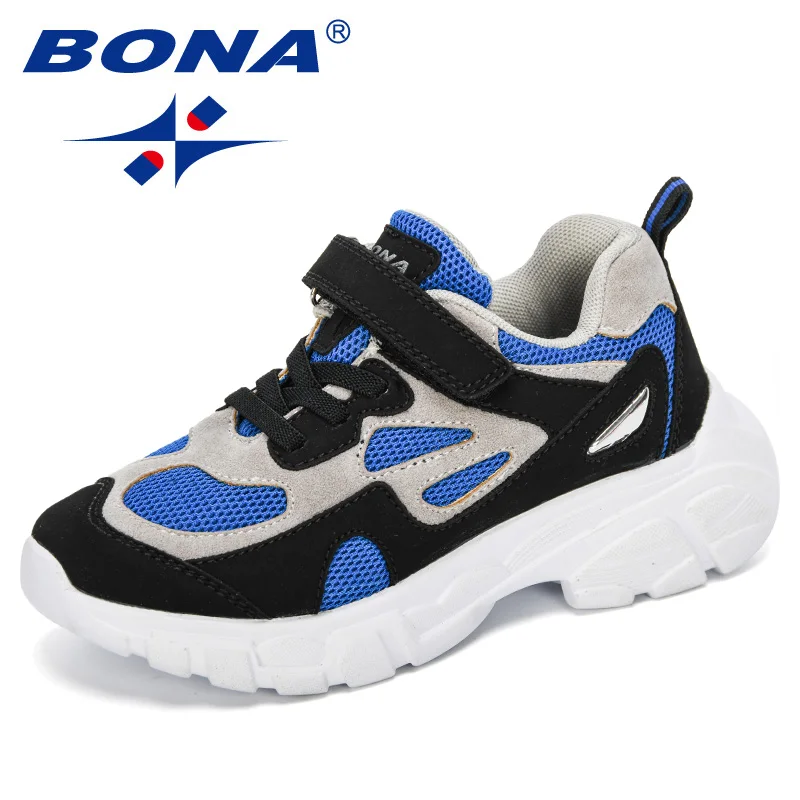 BONA 2019 новые дизайнерские детские спортивные кроссовки повседневная обувь для